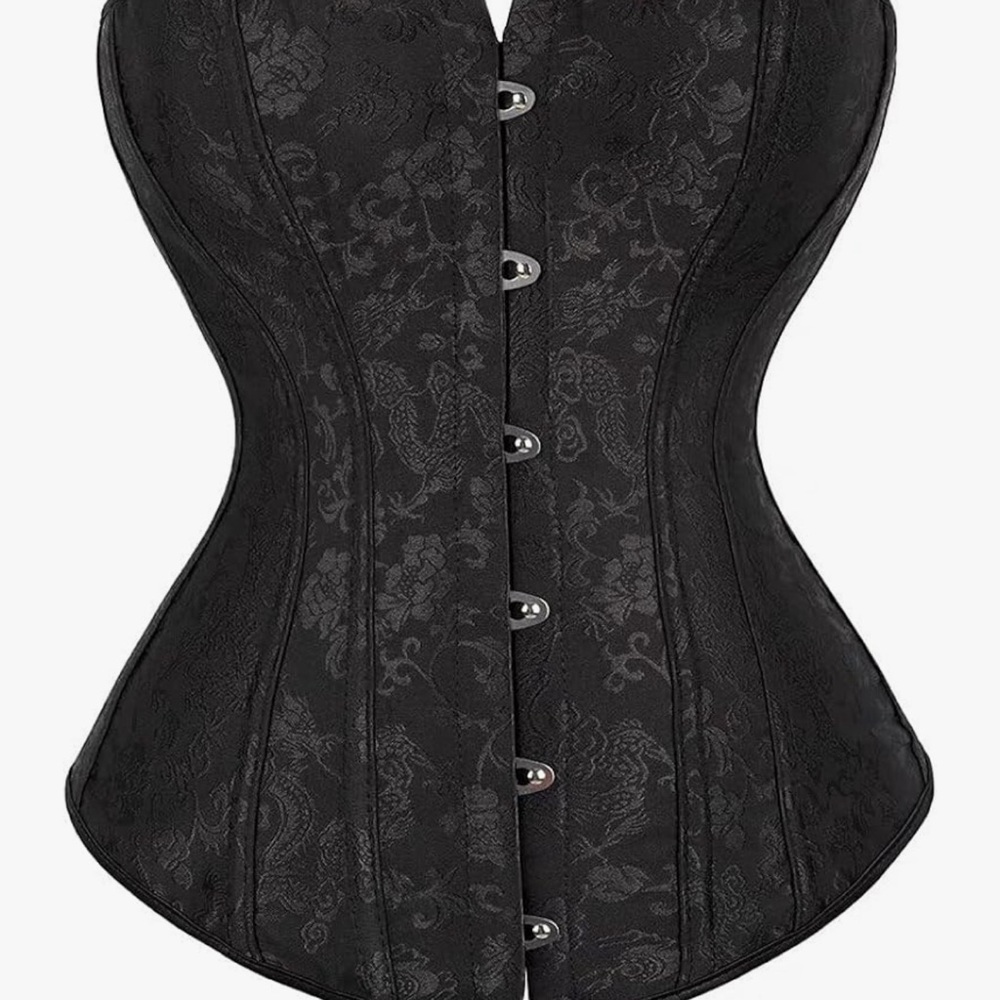 Sleek Black Floral Corset